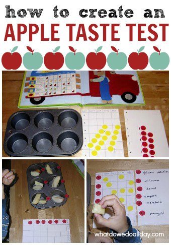 Fun for fall! Create an apple taste test station for kids