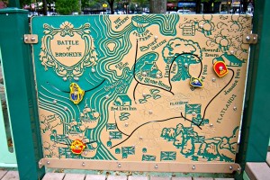 Playground equipment with Battle of Brooklyn map