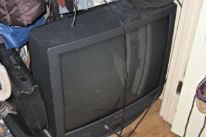 television in closet