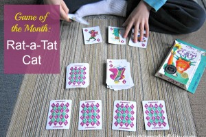 Rat-a-Tat-Cat card game from Gamewright works mental math and memoryskills.