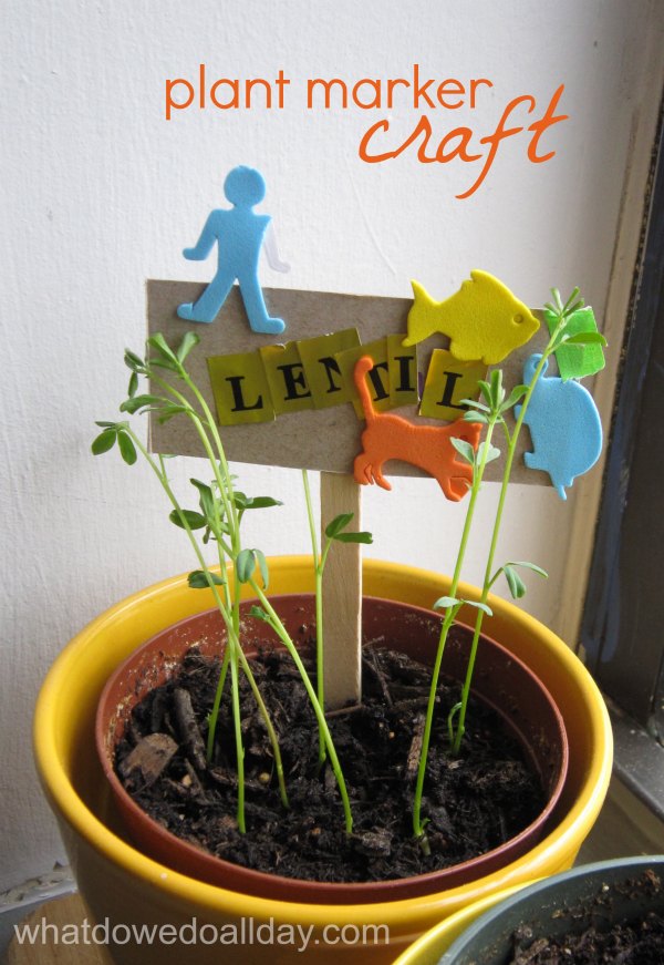 Indoor Gardening Activity: Kid-made Plant Markers