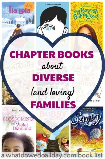 12 chapter books about diverse families for kids. 