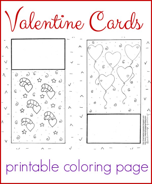 valentine card coloring pages - photo #25