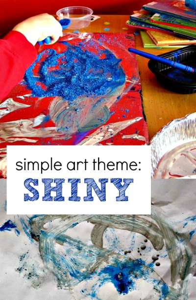 A simple art theme like shiny can inspire a fun creative session with kids