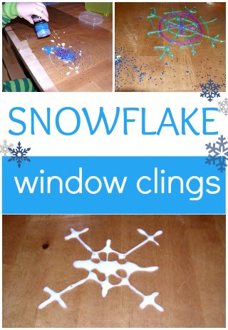 DIY snowflake window clings