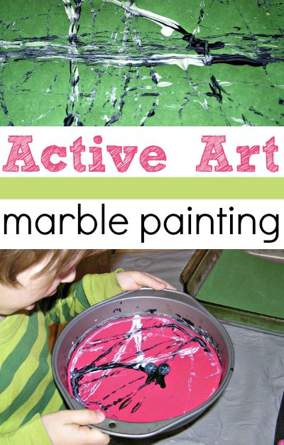 Try an active art project for kids and paint with marbles.