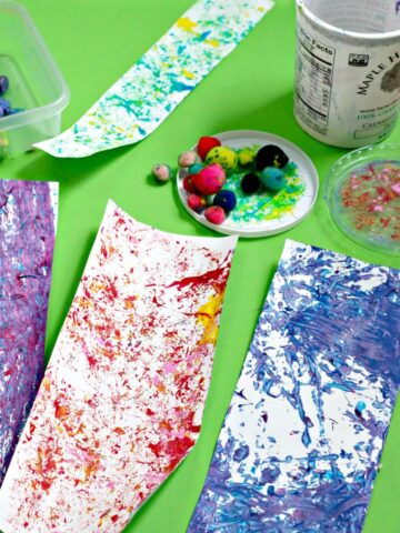 Fun active art container painting.