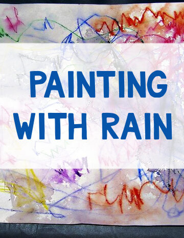 Child's artwork rain painting