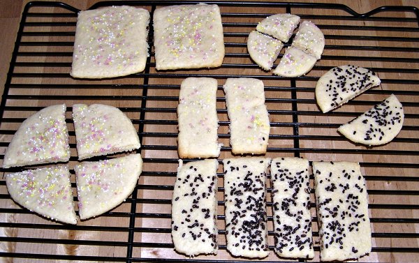 Kitchen math activity with cookies to teach fractions