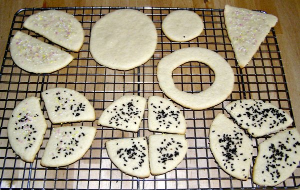 Creative math activity with cookies to teach fractions