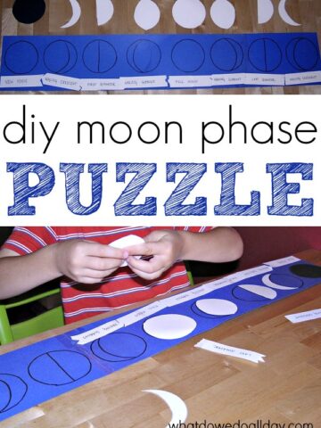 homemade moon phase puzzle activity for kids