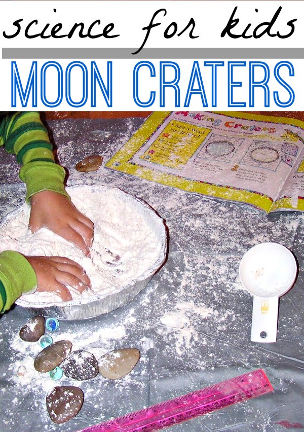 Make moon craters with kids. A fun science project to learn about the moon.