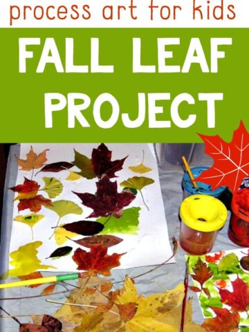 Fall leaf art project with glue and liquid watercolors