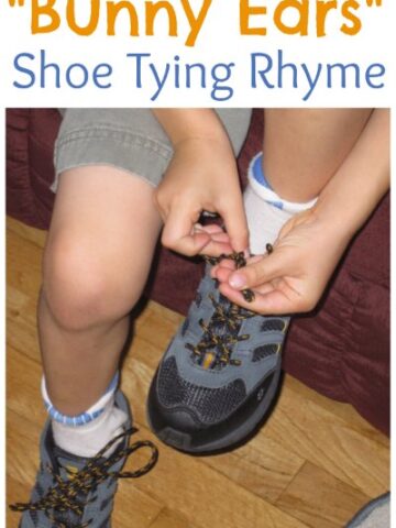 How do you teach your kids to tie shoelaces? Here's the bunny ears rhyme.
