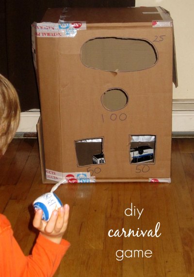 Turn a cardboard box into a carnival game
