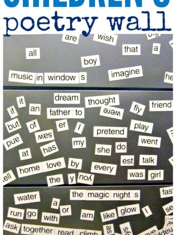 A poetry wall inspires a love of words and writing.