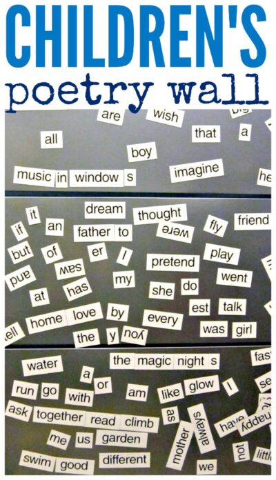 A poetry wall inspires a love of words and writing.