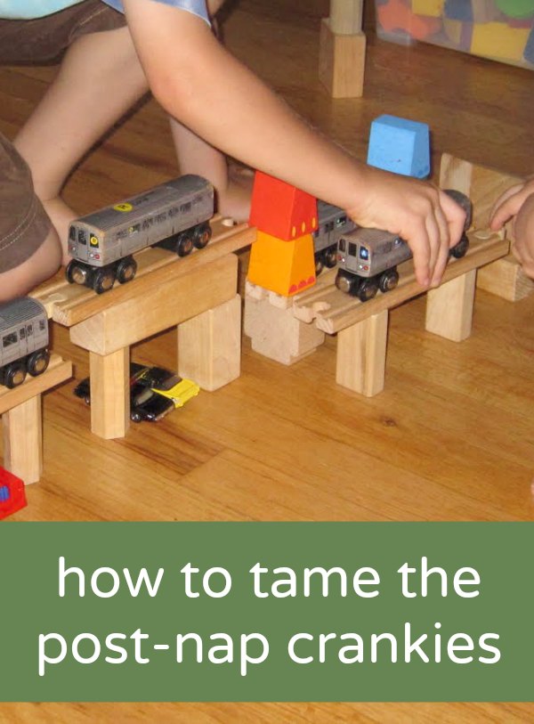 playing with blocks and trains