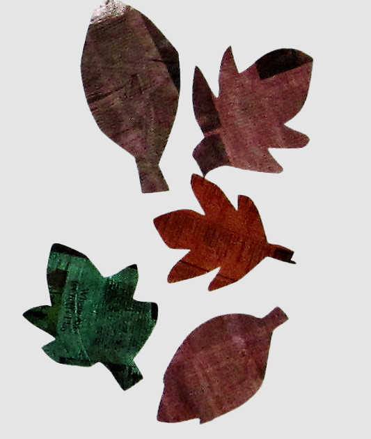 Colorful leaves made from newspaper