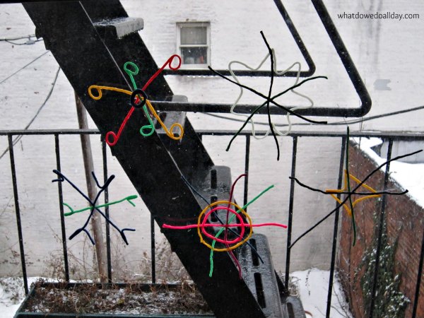 Snowflakes with wikki sticks