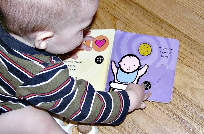 Toddler reading book