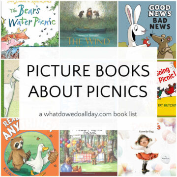 Collage of picnic books for kids
