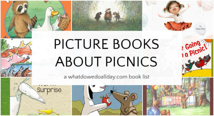 Collage of picnic books for kids