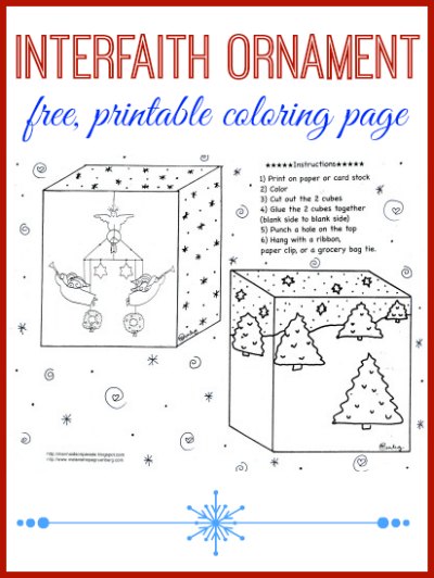 Multicultural ornament coloring page for I
