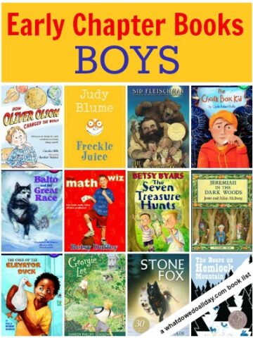 A list of early chapter books about boys for kids