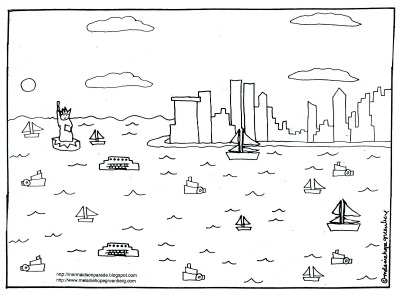 New York City Coloring Page by Melanie Hope Greenberg