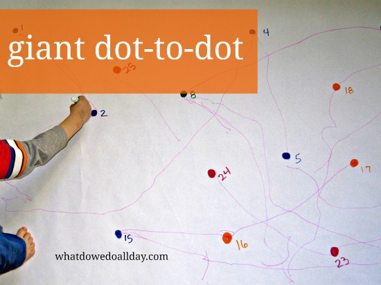 Giant dot-to-dot activity for large and small motor skill activities