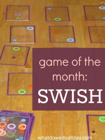 Swish card game teaches visual and spatial perception skills
