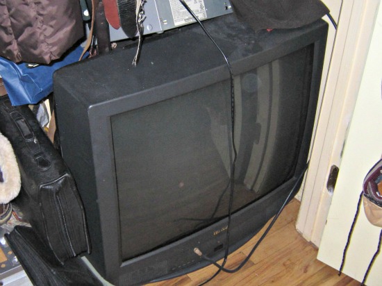 television in closet