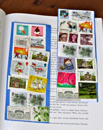 Easy Kid Craft: postage stamp bookmarks