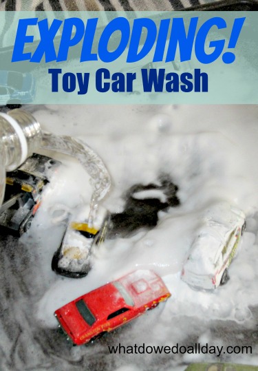 Keep your kids busy with a fizzy-sizzy toy car wash
