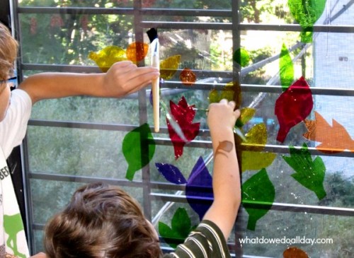 Fall Art Project: Faux Stained Glass Leaves