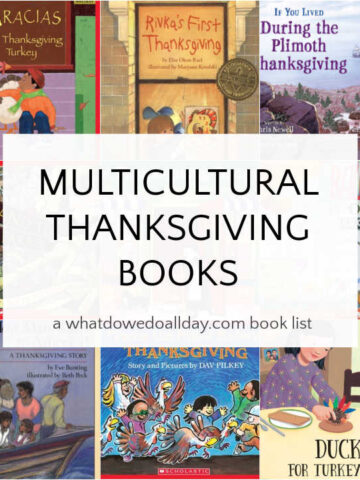 Collage of children's Thankgiving book cover