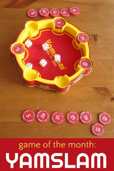 Yamslam game with playing tokens.