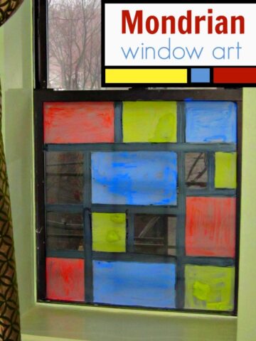 Mondrian for kids window art project