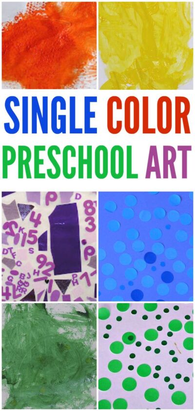 Single color art explorations are great for preschool artists.