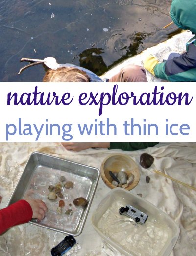 Playing with ice is a fun indoor winter activty with kids