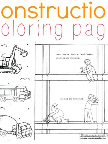 Construction coloring page to print and color