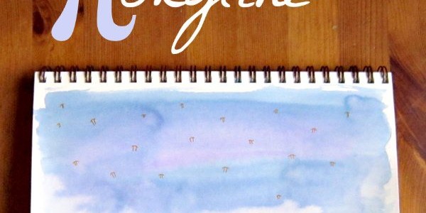 Math art projects for kids -- a pi city skyline made with watercolor and markers according to the numbers in pi.