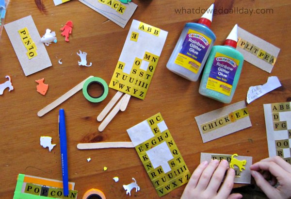 Plant marker craft indoor activity for the kids