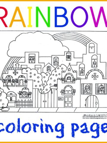 Rainbow coloring page by children's book illustrator Melanie Hope Greenberg.