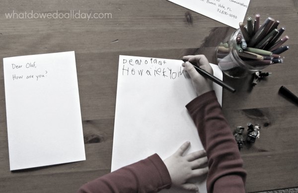 Make handwriting practice fun for kids and write a letter to a Disney character.