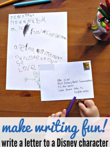 Help reluctant kids practice their writing. Make it fun by writing a letter to a favorite Disney character.