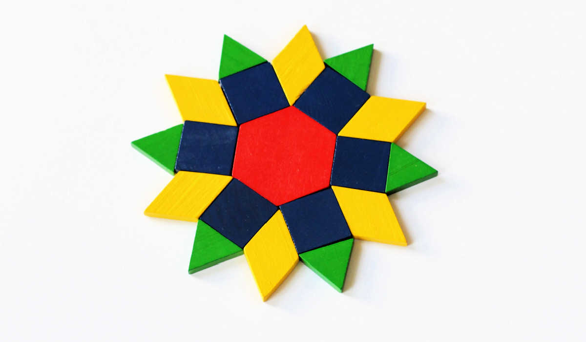 Colored blocks arranged in a star pattern.