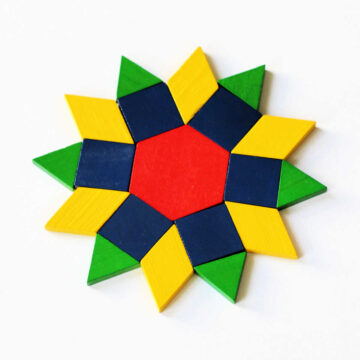Colored blocks arranged in a star pattern.