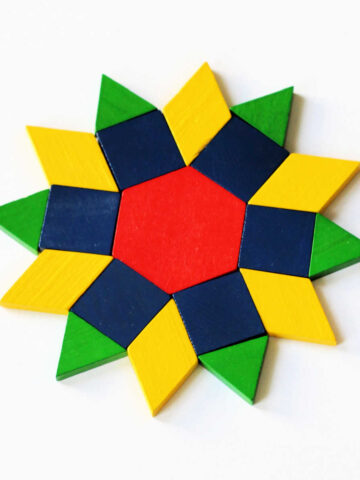 Colored blocks arranged in a star pattern.